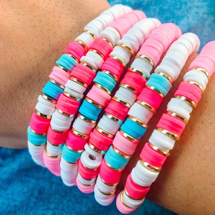 Cotton candy beaded bracelets for wholesale by Anjewelz.co