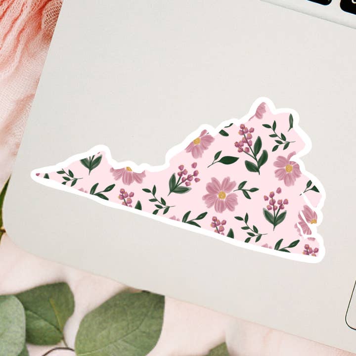 Acuarela floral Virginia Blush | Adhesivo de 3 pulgadas para venta al por mayor de Oak Shore Collective LLC