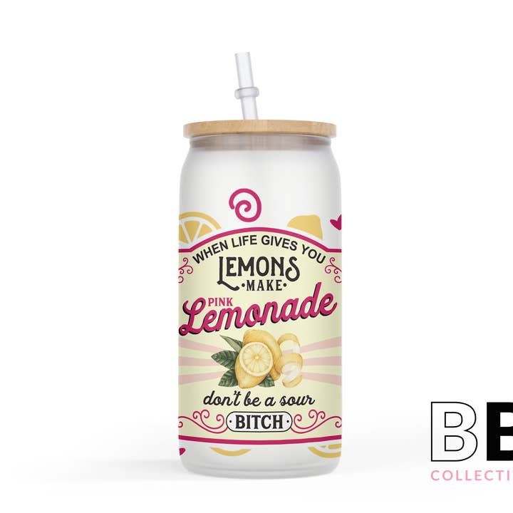 When Life Gives You Lemons 2 Glass Can Tumbler for wholesale by Blush and Bold Collective