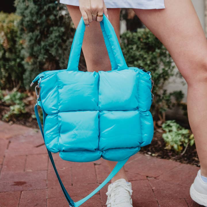 Blue Wholesale Quilted Mini Puffer for wholesale by Katydid