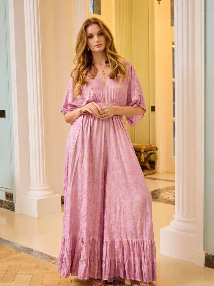 Vestido tipo mono con pantalones acampanados, corte holgado con estampado para venta al por mayor de last queen