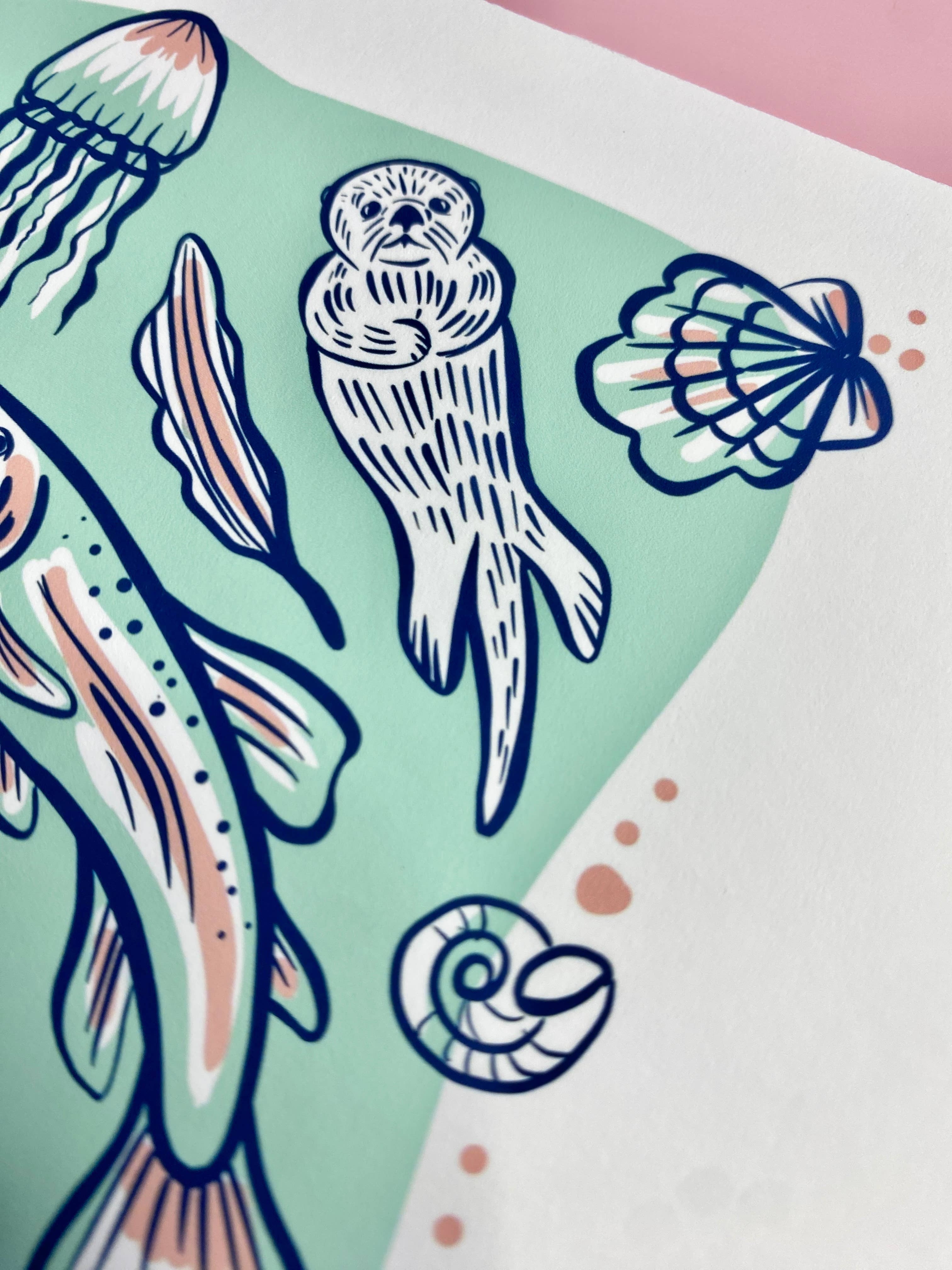 Melissa Pothier Art - Wholesale Art Print - Sea Animal Print, Pacific Northwest Creatures, Orca Art 3