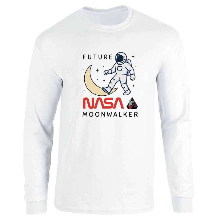 Programa Artemis II da NASA Futuro Caminhante Lunar da NASA Manga Comprida por atacado de Pop Threads