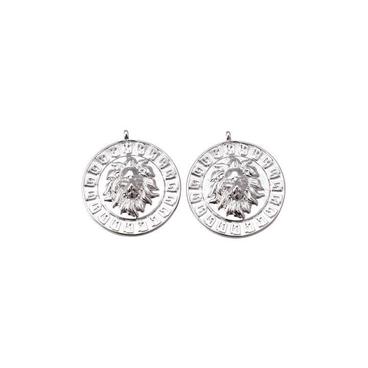 Silver Aztec Lion's Head Charm for wholesale by The Charm Bar Company