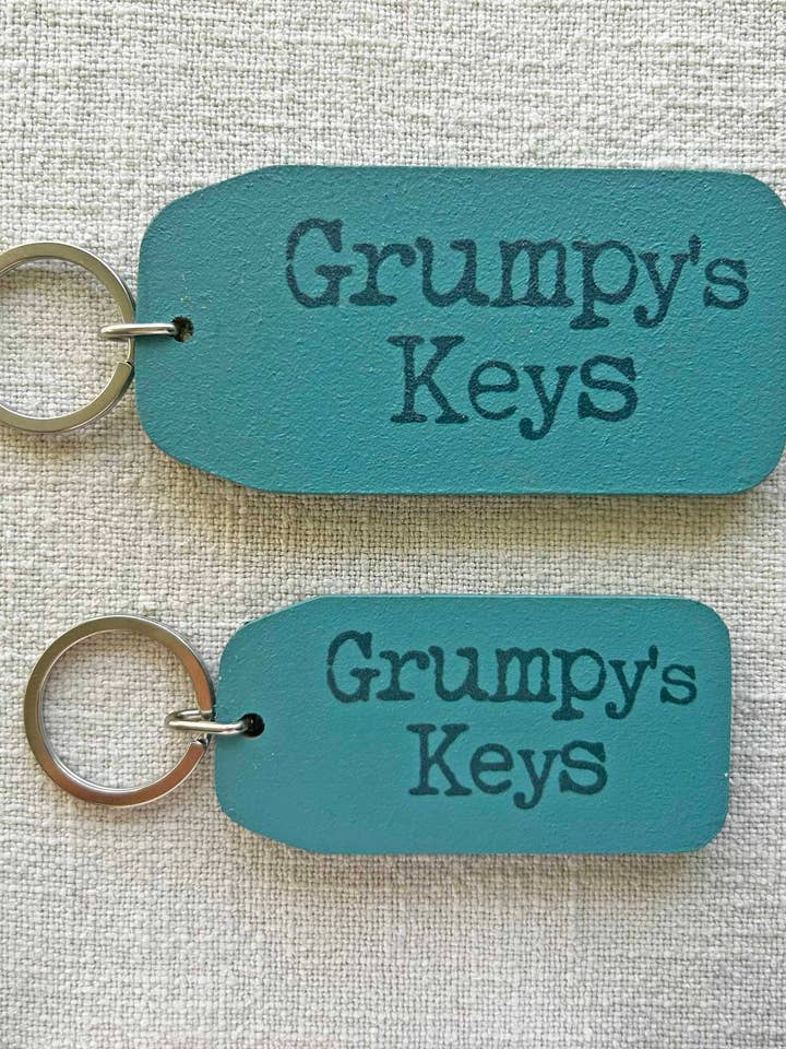 Grumpy’s Keys - Wooden Key Tag for wholesale by THE WOODEN POSTCARD COMPANY