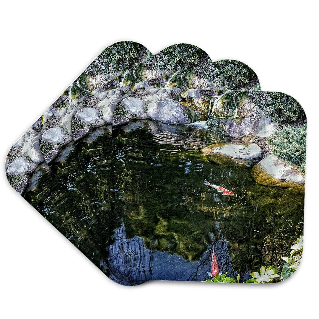 3dRose - Wholesale Coasters - 3dRose, Lovely color photo of a serene koi pond, Coaster7