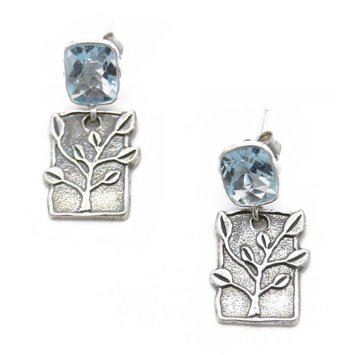 Brinco Natural Topázio Ramo Azul por atacado de ADIBA