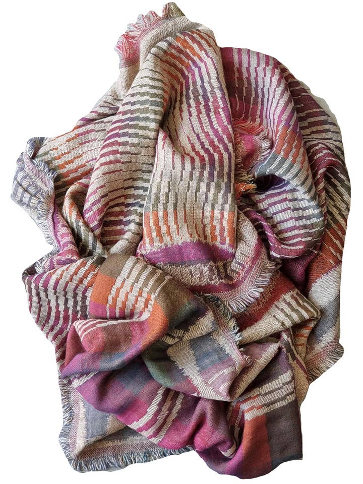 ZIG ZAG LINES WOOL MIX SCARF for wholesale by Salisa Scarves
