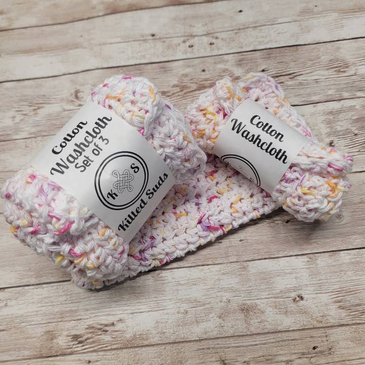 Floral Cotton Washcloth for wholesale by Kilted Suds