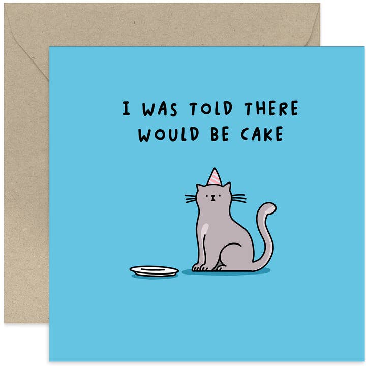 Where's The Cake Cat Card - Birthday Card - Cat Card - Funny for wholesale by Old English Company