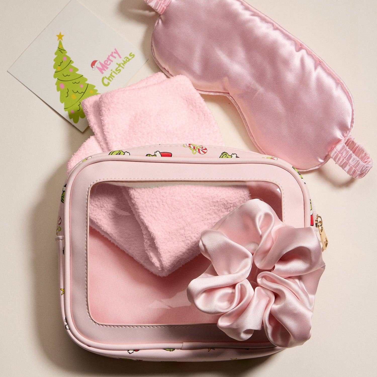 PK Christmas Green Monster Beauty Gift Set – Socks, Eye Mask, Scrunchie for wholesale on Faire3