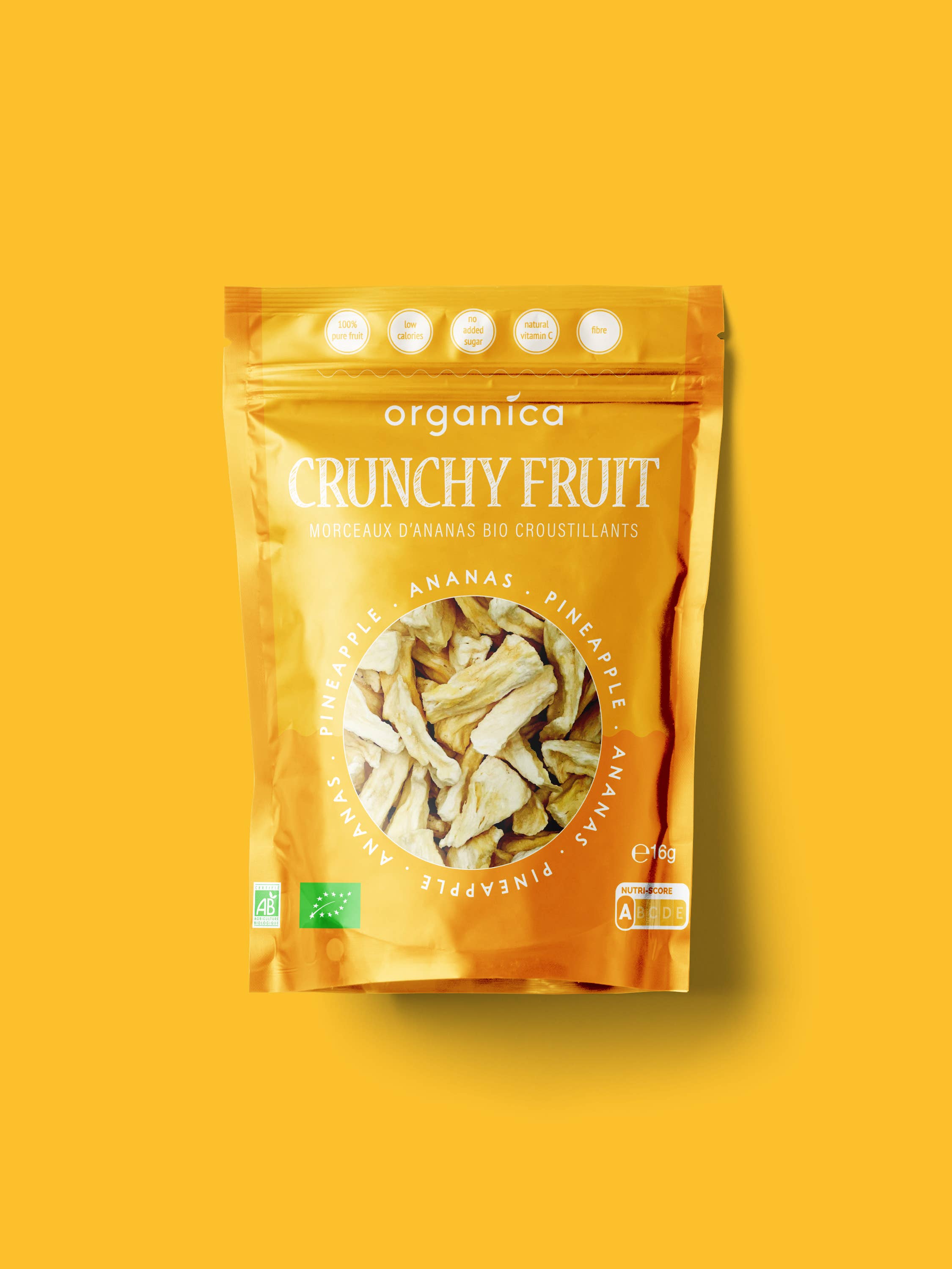 Organica - Wholesale Dried/Dehydrated Fruit - Organic freeze-dried pineapples 100% pure fruit | Organica Food