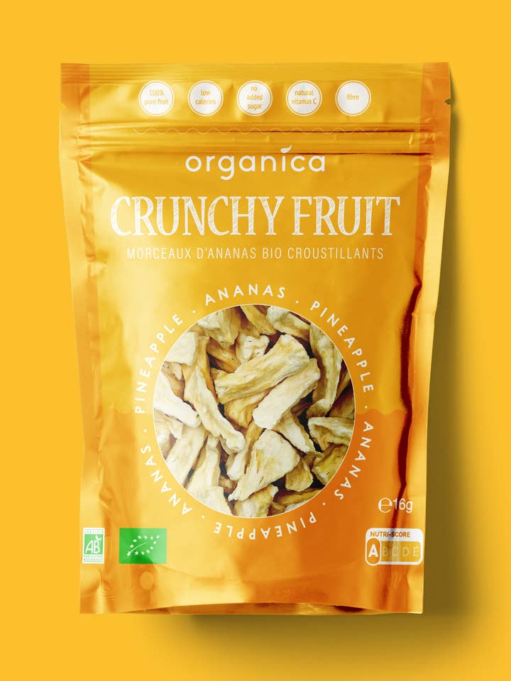 Økologisk frysetørret ananas 100% ren frugt | Organica Food for engroshandel hos Organica