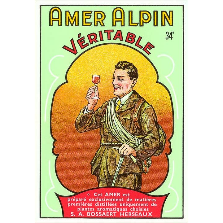 Found Image Press - Wholesale Postcard - Postcard BV-238 Amer Alpin Vertable Label