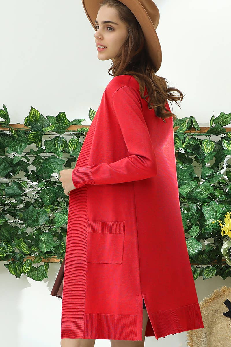 NINEXIS - Vente Cardigan – femme - AWOCAL311_CARDIGAN OUVERT À MANCHES LONGUES AVEC POCHES LATÉRALES47