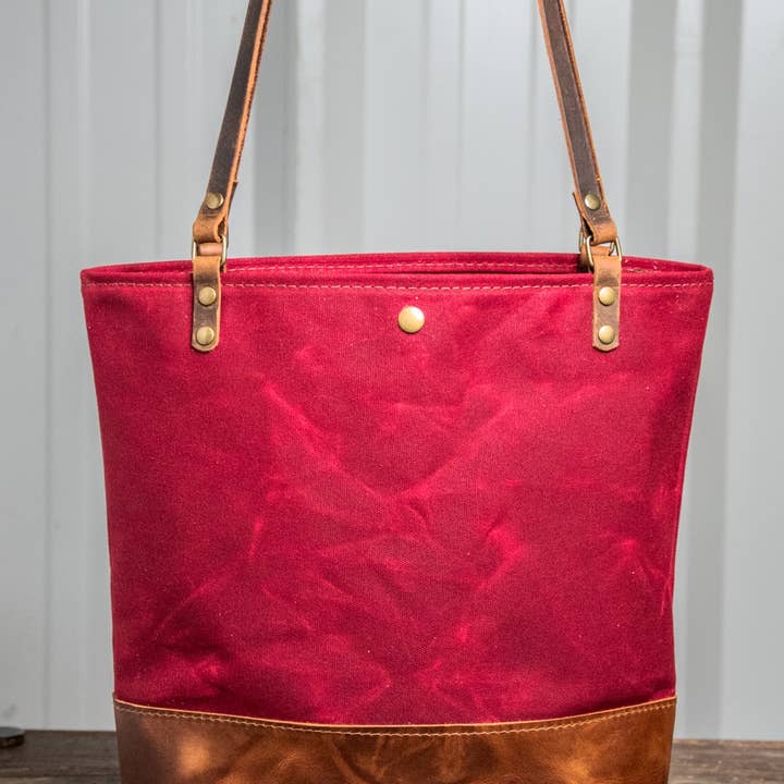 In Blue Handmade - Wholesale Tote bag – Women's - Essential Waxed Canvas and Leather Tote with Options6