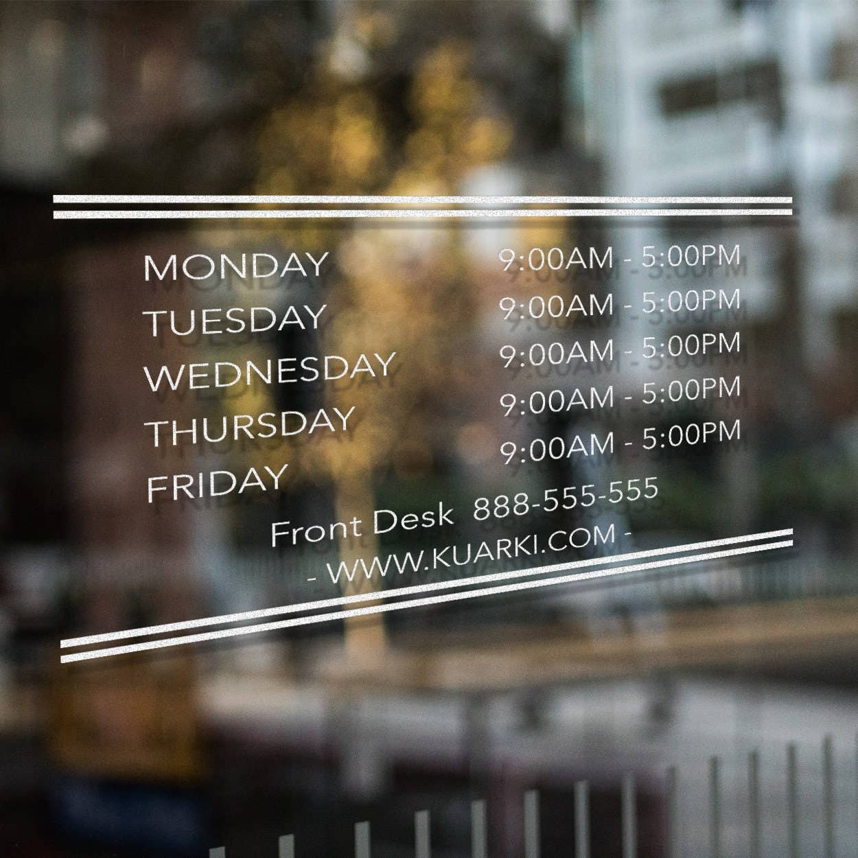 KUARKI - Wholesale Wall Decal/Stickers - Storefront Window Decals, Business Hours, Store Hours3