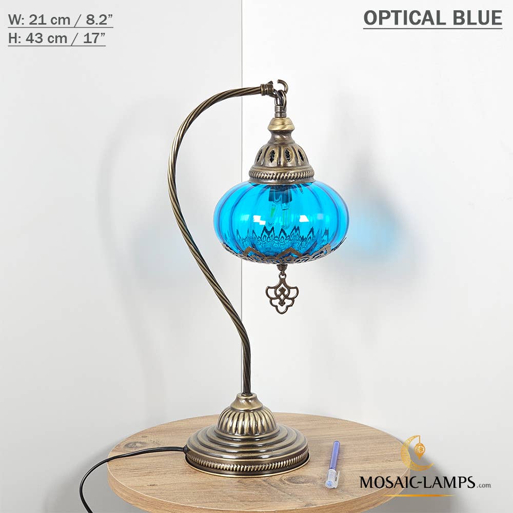 Mosaic Lamps - Vente Lampes d'appoint/de bureau - Lampe de table en verre clair à col de cygne, 8 modèles différents - Ottoman Gooseneck10