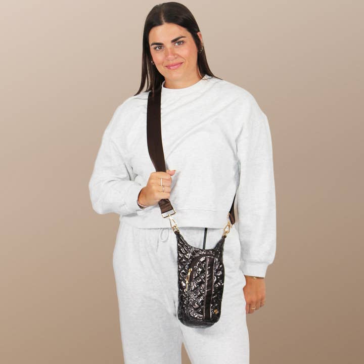 Lemonbella - Wholesale Crossbody Bag - Women's - Jennifer Drink Carrier Crossbody Espresso7