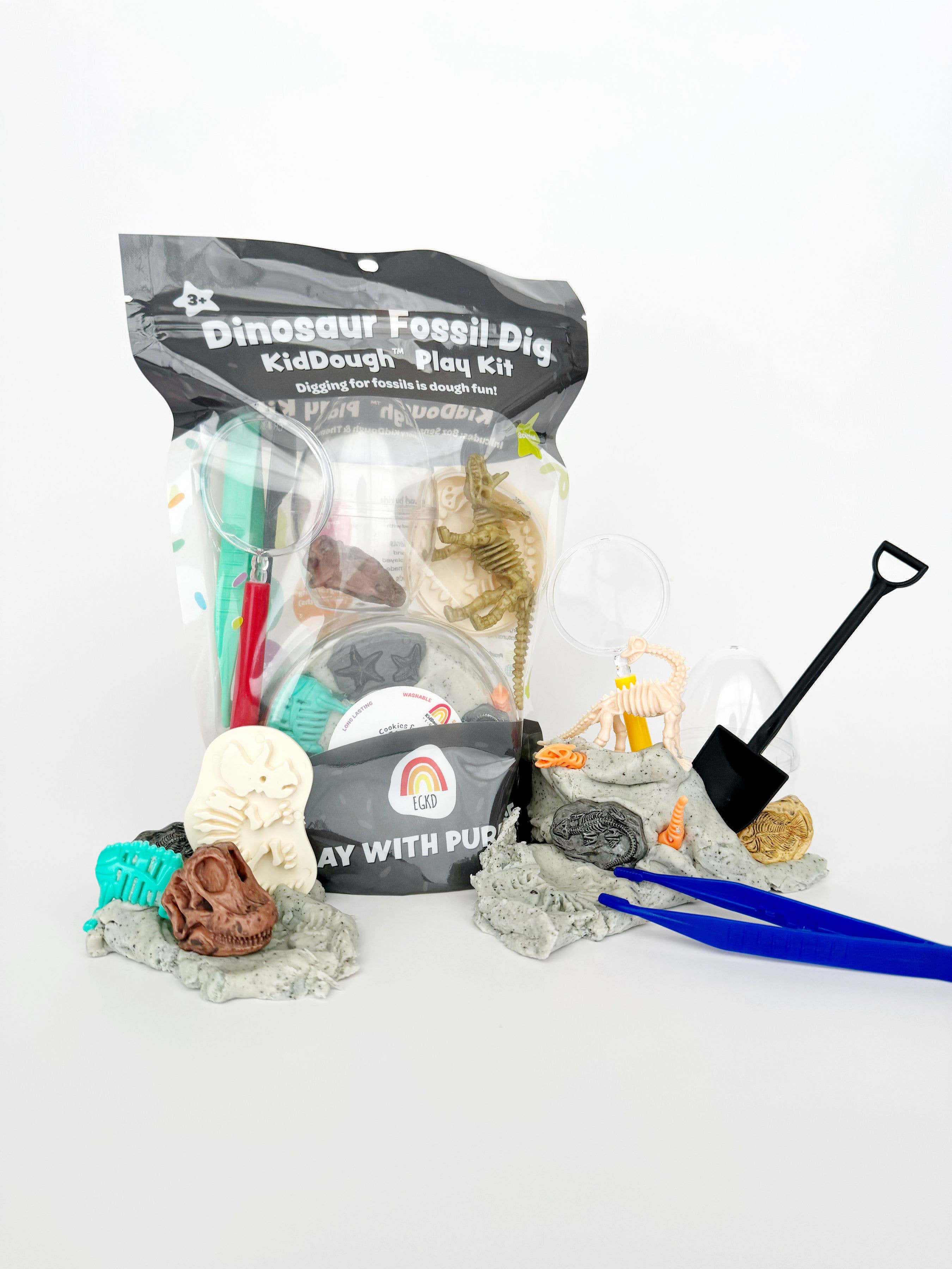 Earth Grown KidDoughs (KidDoughs by EGKD) - Wholesale Putty/Slime - Kids - Dinosaur Fossil Dig KidDough Play Kit2