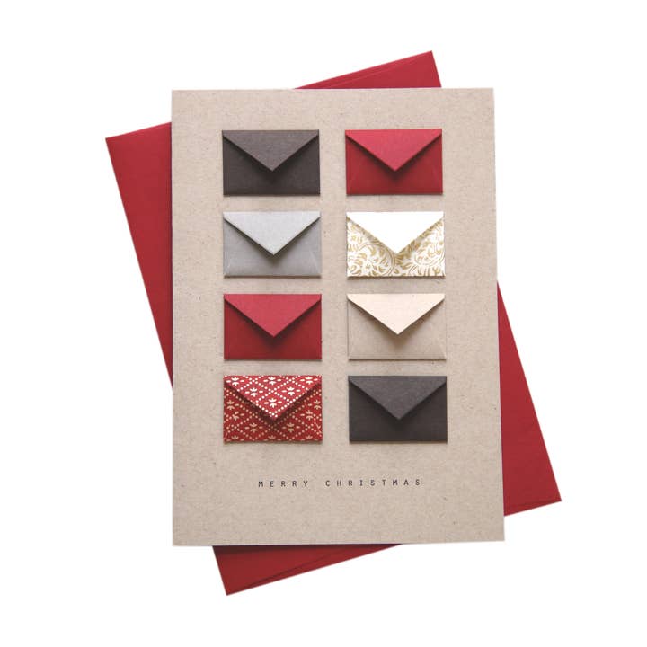 Lemon Drop Papers, Inc. - Wholesale Christmas Card - Christmas Gold Tiny Envelopes Card