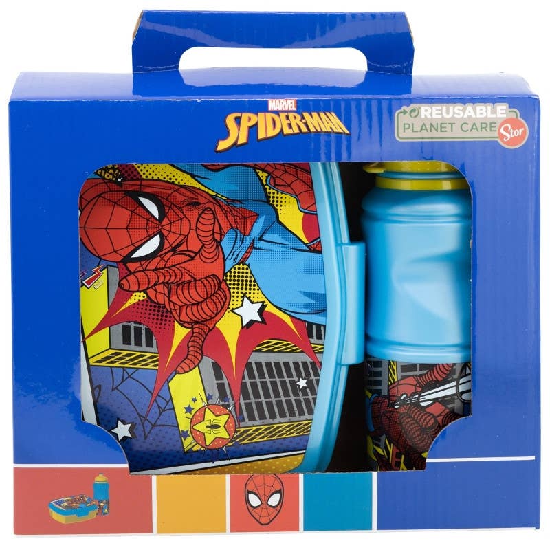 Evidence - Wholesale Lunch Bag/Box - Kids - Spiderman Plastic Sandwich Box + Water Bottle Set0