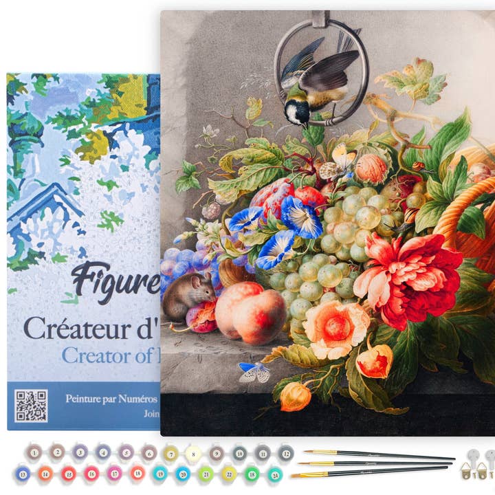 Pintar por números Flores e frutos Henstenburgh emoldurados por atacado de Figured'Art