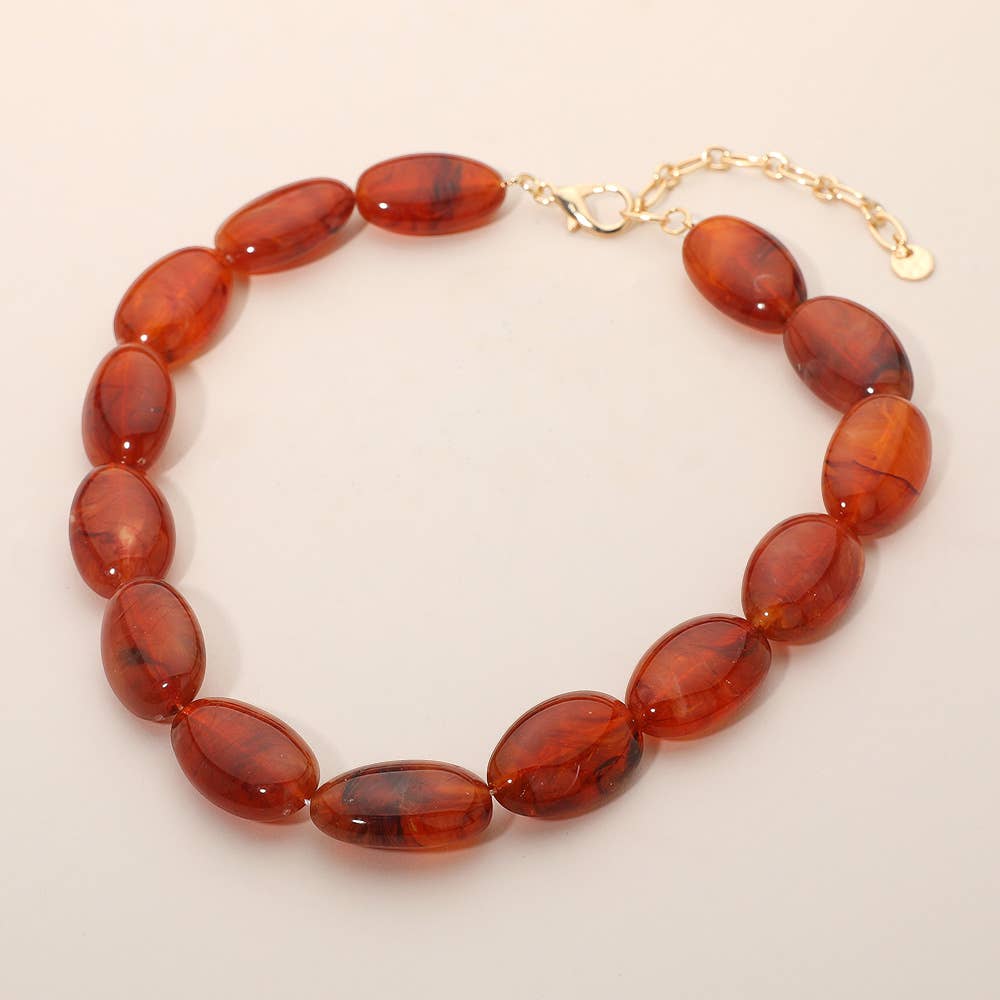 Sensibling Corp. – Engroshandel Perlehalskæde – Chunky marmoreret harpikssten perlekæde statement halskæde9