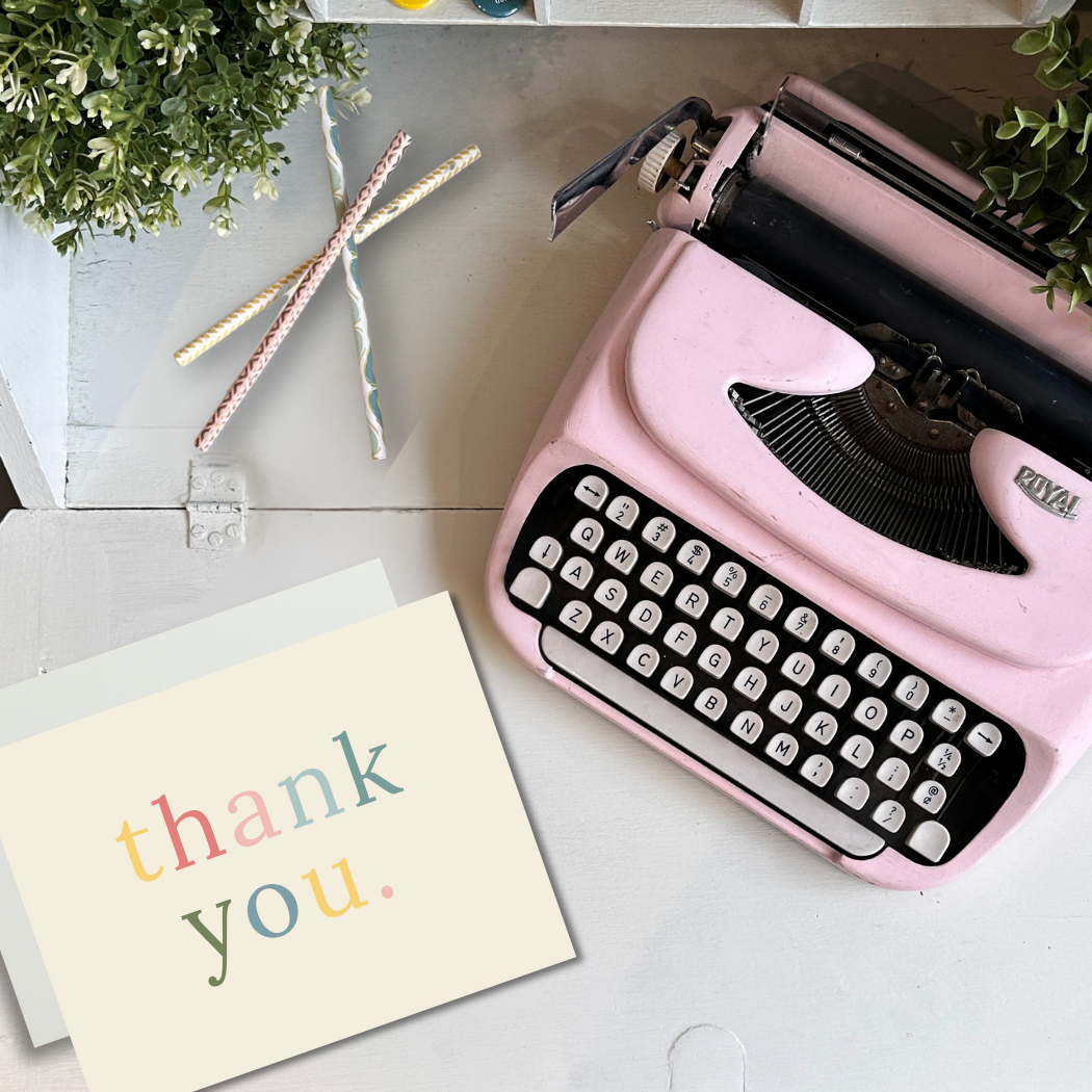 Pretty Pages - Wholesale Stationery/Notecard Set - Ombre Rainbow Thank You Cards | Boxed Set1