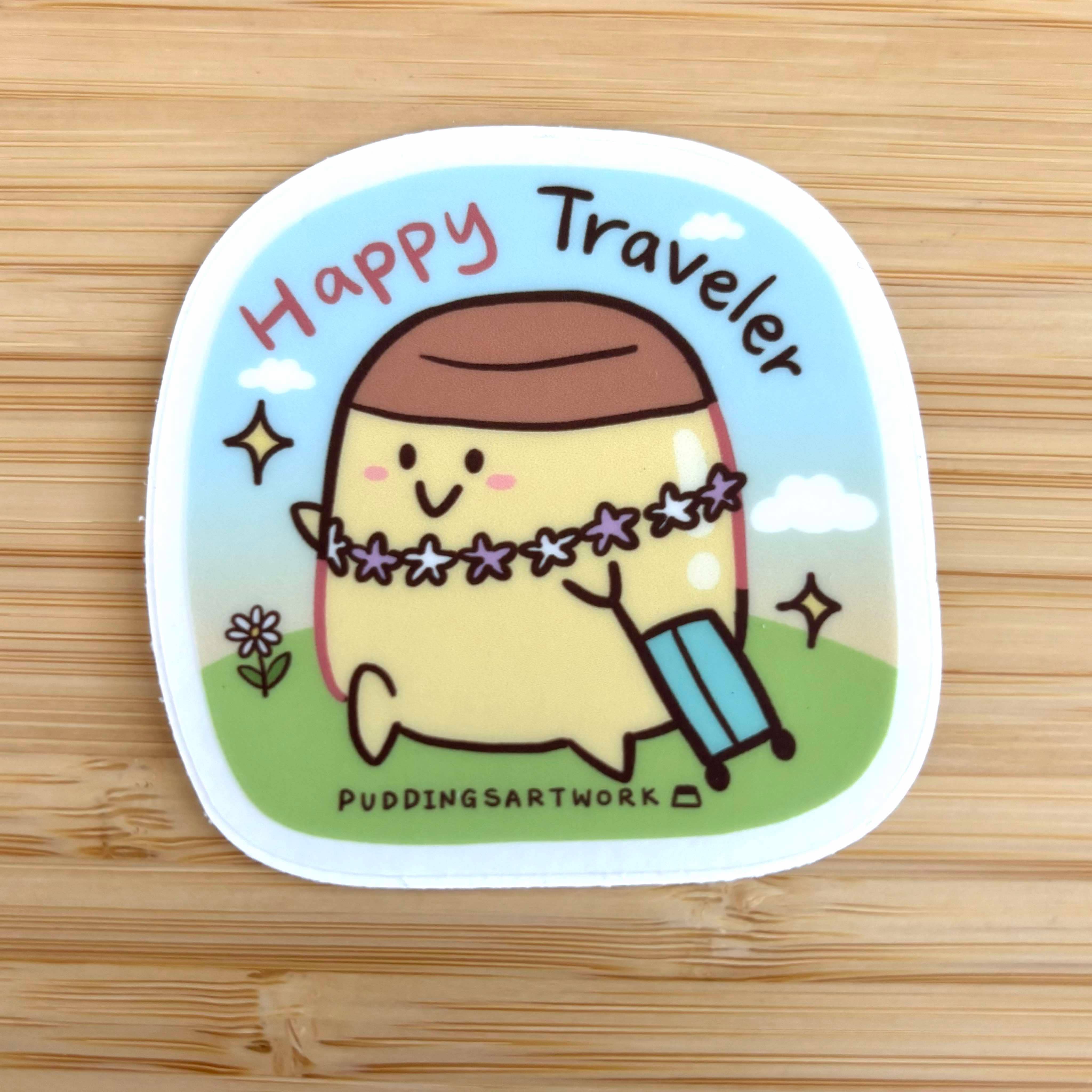 Fuwafuwapuddings – Engroshandel Klistermærke – Kawaii pudding klistermærke | 2,5 tommer relaterbart sødt klistermærke