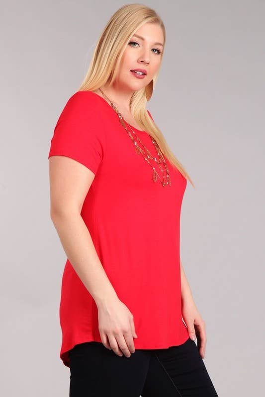 Chris & Carol Apparel - Wholesale Tunic - Women's - XJ413145T - Perfect Solid Plus Size Basic Tee Short Sleeve17