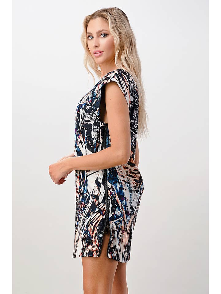 MULTI Robe tunique à fermeture éclair sur le côté en vente sur Faire9