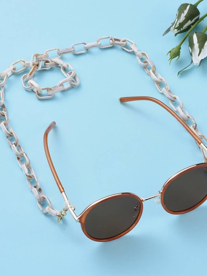 Cadena de resina para gafas de sol, gafas de lectura, anteojos color canela para venta al por mayor de Kaylie Dawn Jewelry
