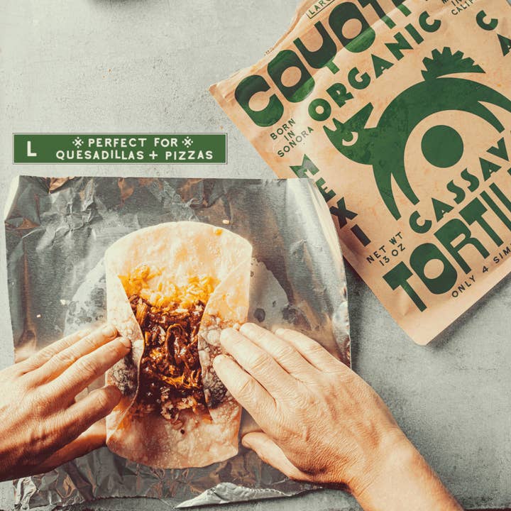 COYOTAS - Wholesale Bread/Tortilla - Organic Cassava Tortillas LARGE (9")2