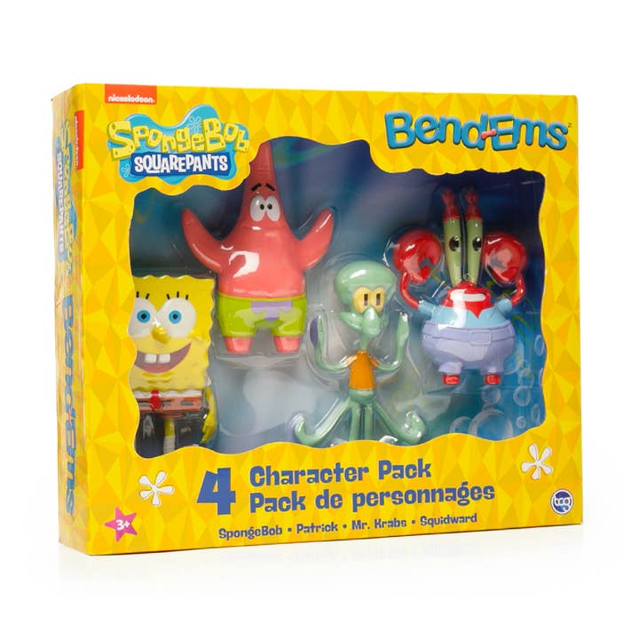 SPONGEBOB SQUAREPANTS- 4 IN 1 PACK BENDABLES for wholesale by NJ Croce Co., Inc.