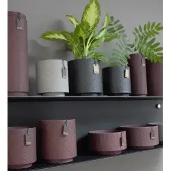 Lübech Living - Vente Pot pour plante d'intérieur - Pot Louisiana en papier zéro déchet, étanche, Fudge3