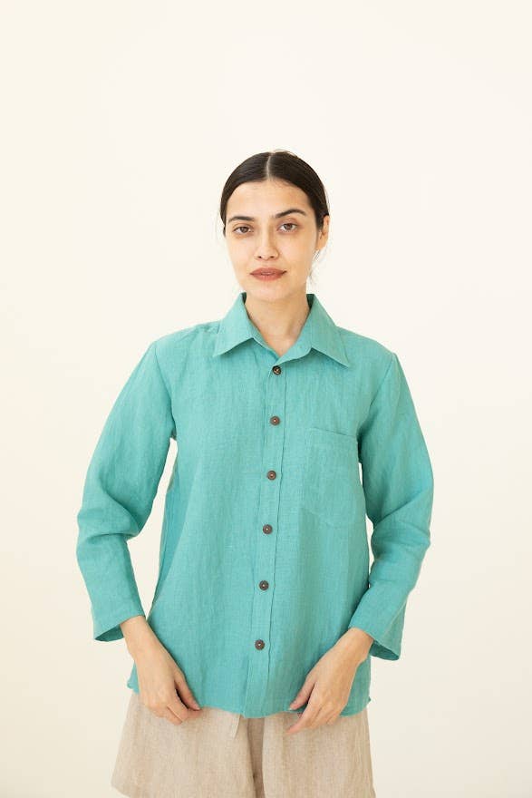 VIKOLINO - Wholesale Button Down Shirt - Women's - Linen Basic  Shirt9