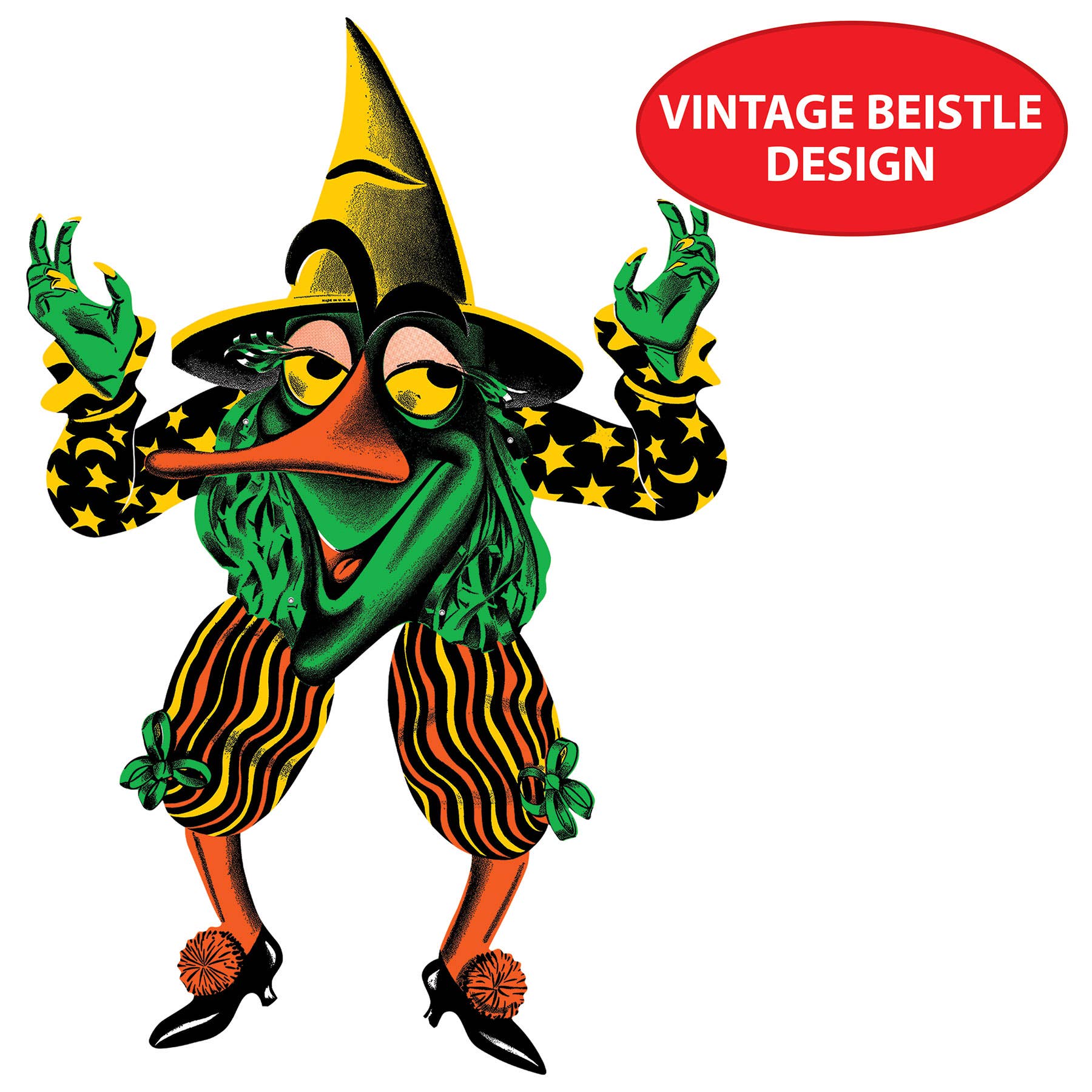 Beistle - Wholesale Decal - Party Decorations - Vintage Halloween Jointed Witch Goblin 34"2