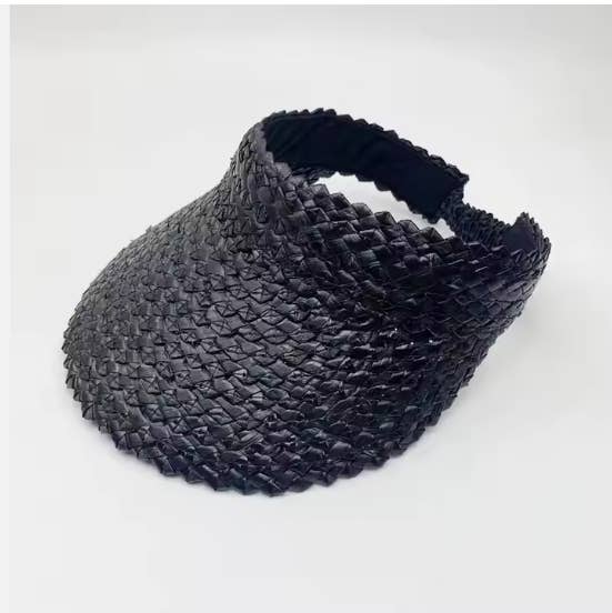 Queens INC - Wholesale Visor - Women's -  Palm Luxe Straw Visor — Adjustable Braided Sun Shield1
