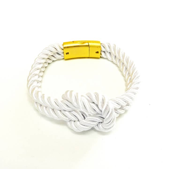 Unity Knot White Bracelet for wholesale by Laurent Scott Collection