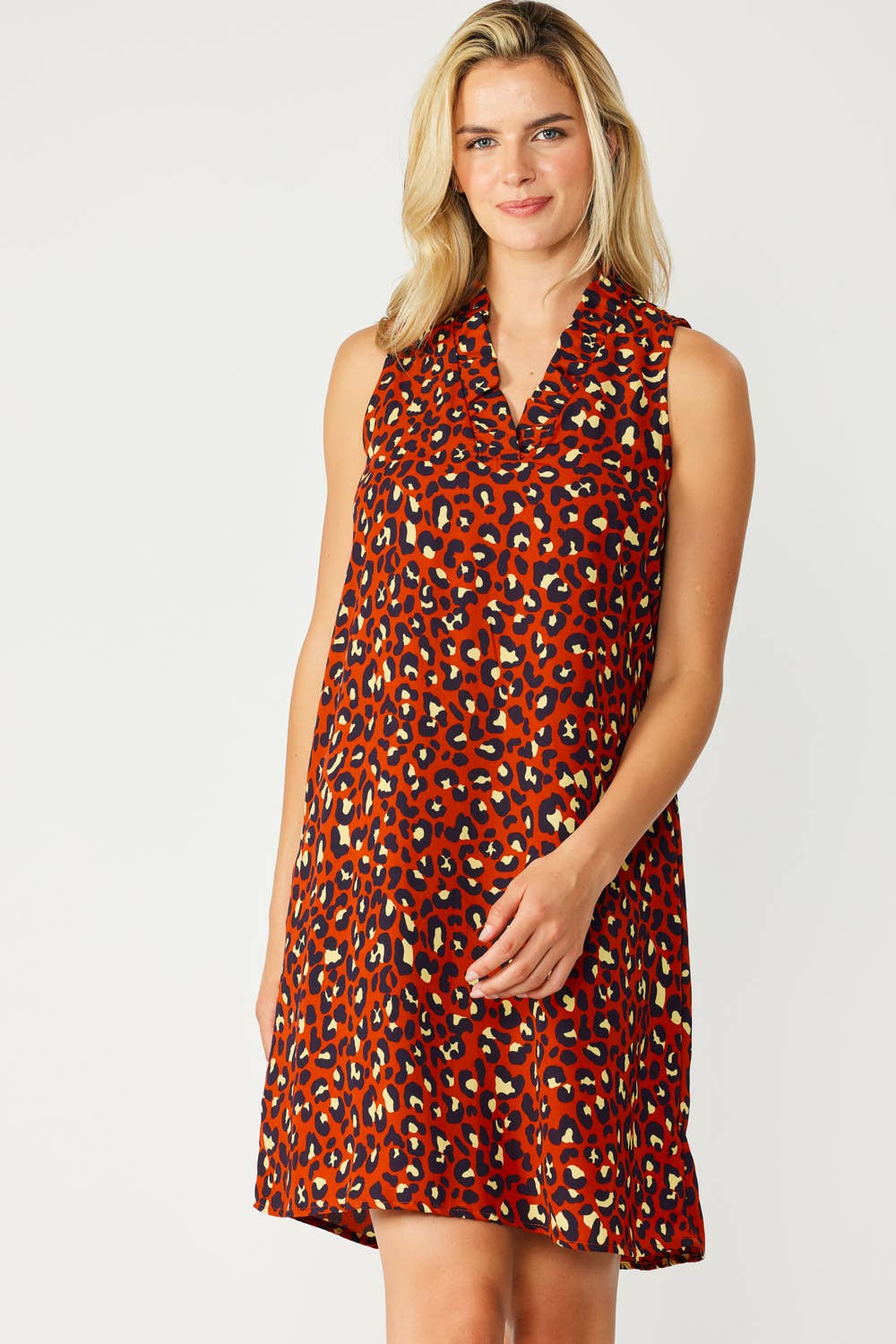 FSL Apparel – Vestido - Mulher por atacado – SD6433 - VESTIDO SEM MANGAS ESTAMPADO COM LEOPARDO6