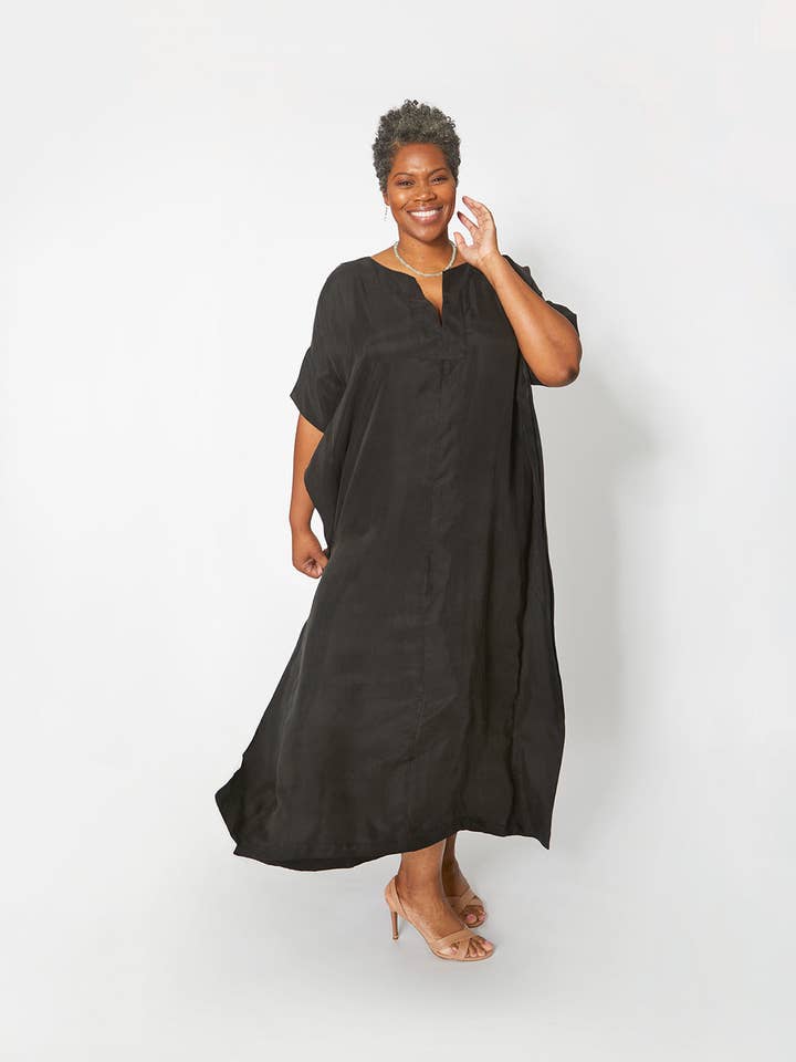 Grace Caftan, Black for wholesale by Dessous Loungewear