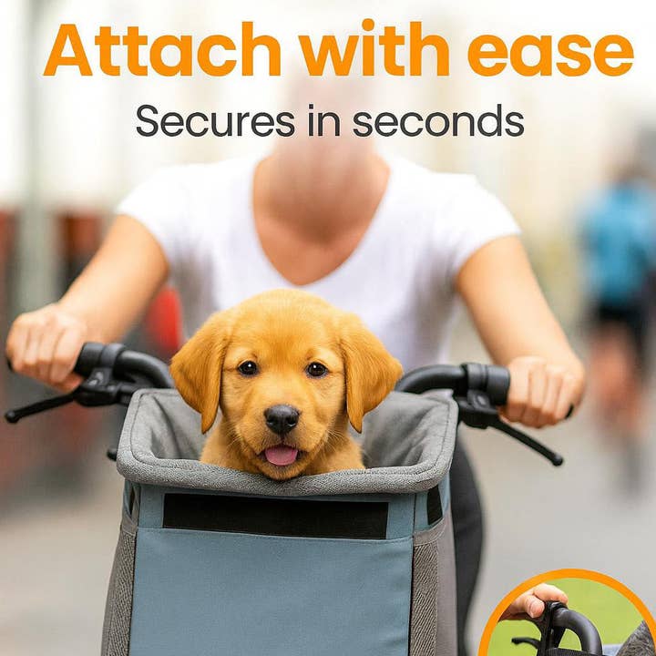 Cestini e borsa per biciclette Blue Pawesome in uno per cani per la vendita all'ingrosso da parte di NHP International