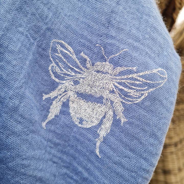 cariceprints… - Wholesale Scarf - Women's - cariceprints… Hand printed linen mix scarf in Bea's Bee3