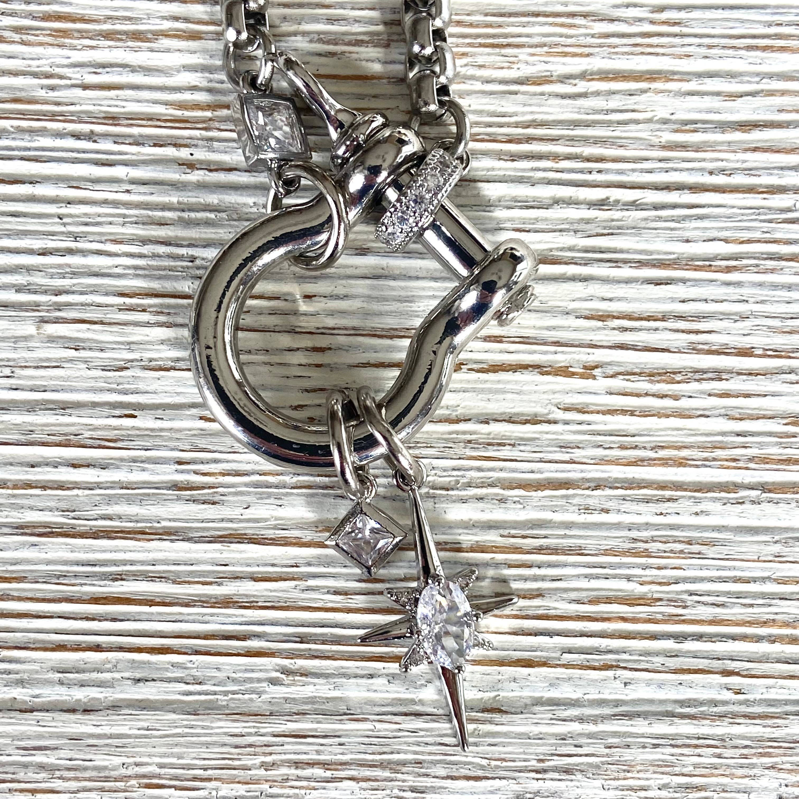 VB&CO Designs Handmade Jewelry - Wholesale Pendant/Charm Necklace - Carabiner shackle necklace charm holder mixed metal 6