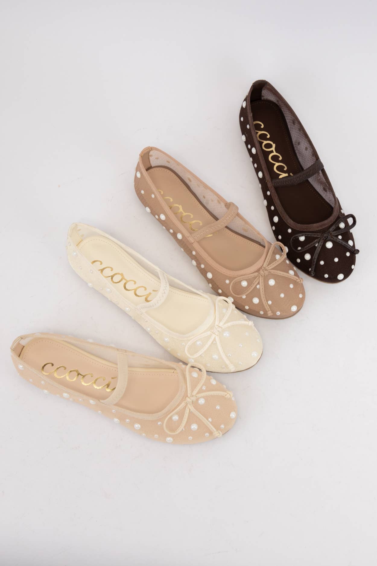 CCOCCI - Wholesale Flats - Women's - CCOCCI MINI PACK CARLY SHEER MESH WITH PEARL EMBELLISHMENT5