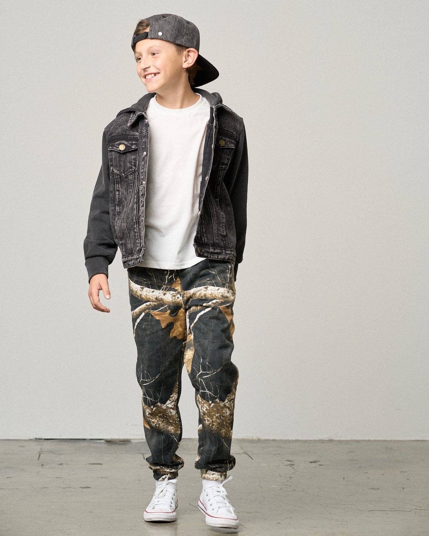 Little Bipsy - Wholesale Denim Jacket - Kids - Washed Hooded Denim Jacket - Black5