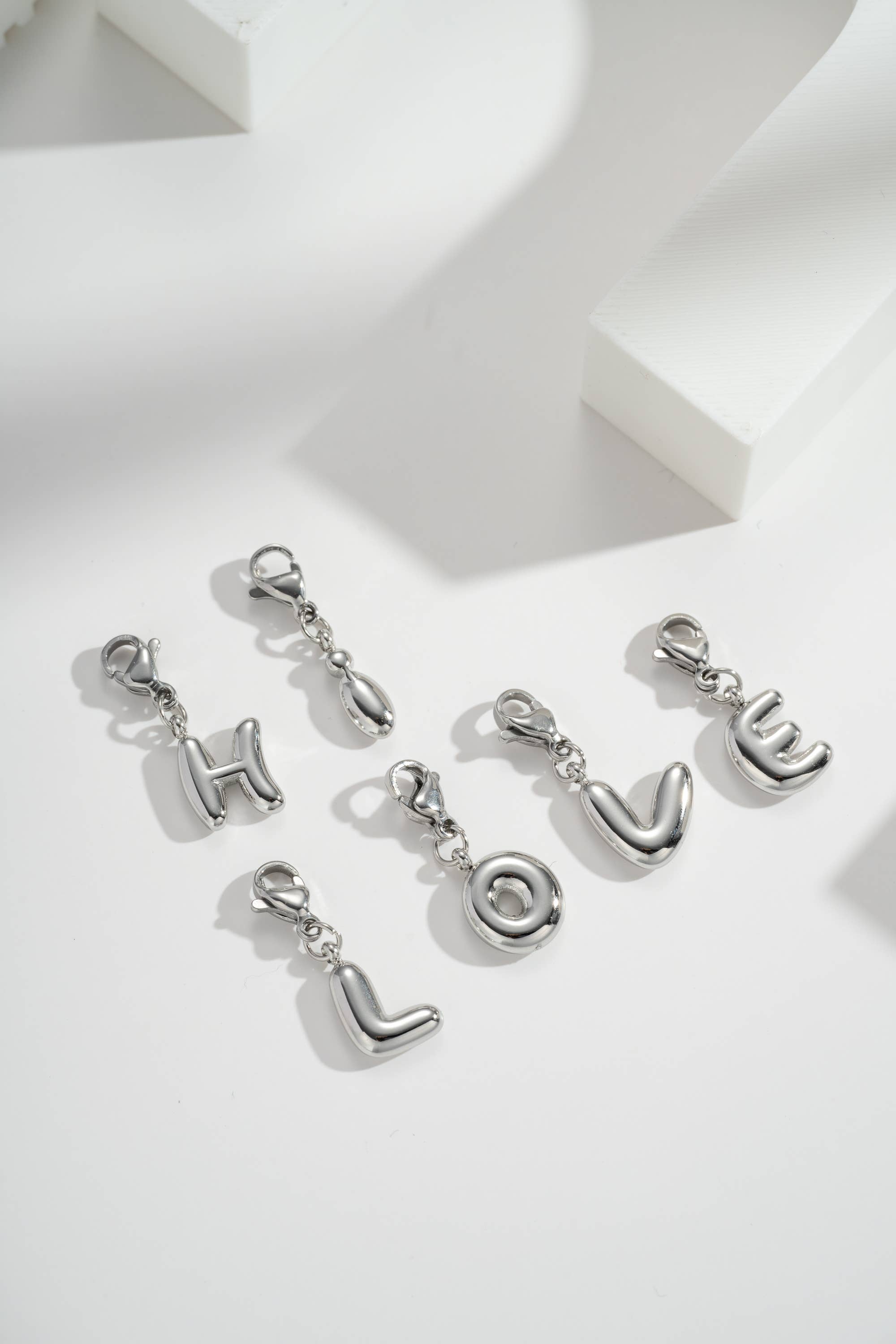 COSMOS - Wholesale Individual Charm/Pendant - Customizable stainless steel letter I alphabet pendant3