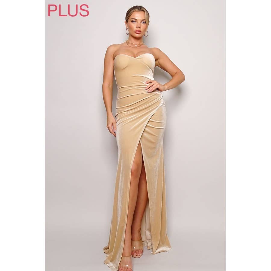 CEFIAN FASHION - Wholesale Gown - Women's - PLUS ALL YOURS SWEETHEART MAXI VELVET DRESS6