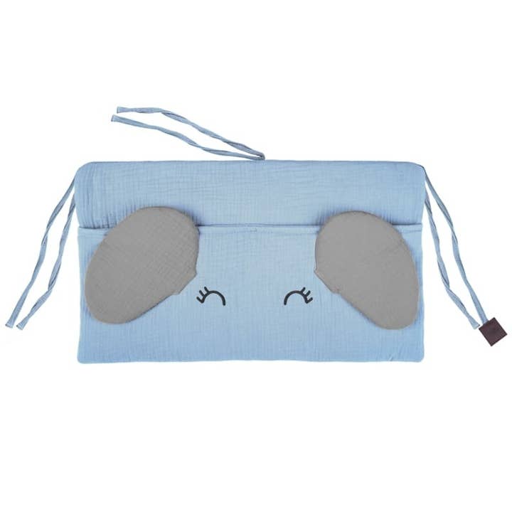 Cot organizer ELEPHANT Baby Blue&Gray for wholesale by Hi Little One